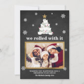 Wc-papier Kerstboom Grappige Foto Geruite Sneeuw Feestdagenkaart (Voorkant)