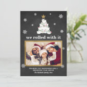 Wc-papier Kerstboom Grappige Foto Geruite Sneeuw Feestdagenkaart (Staand voorkant)