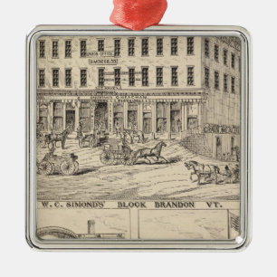 WC Simond's' Block in Brandon Metalen Ornament