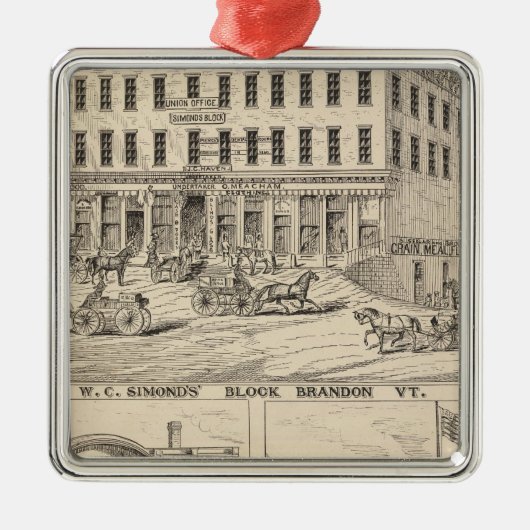 WC Simond's' Block in Brandon Metalen Ornament (Voorkant)