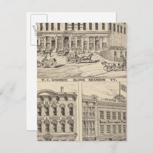 WC Simons' Block in Brandon Briefkaart (Voorkant / Achterkant)