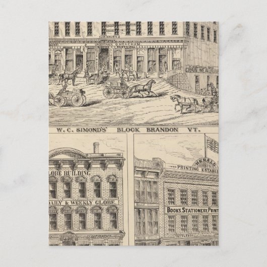 WC Simons' Block in Brandon Briefkaart (Voorkant)