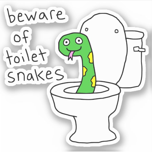 Wc Slangen Grappige Badkamer Humor Sticker (Voorkant)