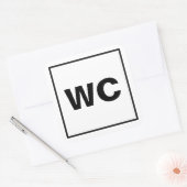 WC-stickers voor toiletgebruik Vierkante Sticker (Envelop)