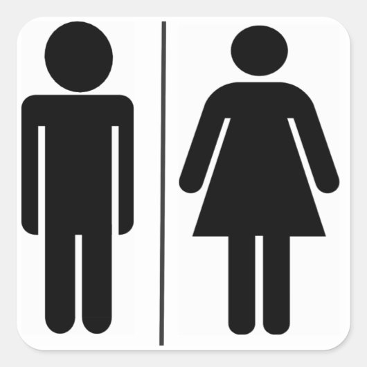 WC-teken voor man en vrouw Vierkante Sticker (Voorkant)