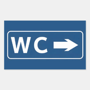 WC Toilet Restroom Sign Rechthoekige Sticker