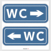 WC Toilet Restroom Sign Sticker (Vel)