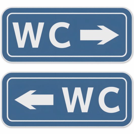 WC Toilet Restroom Sign Sticker (Voorkant)