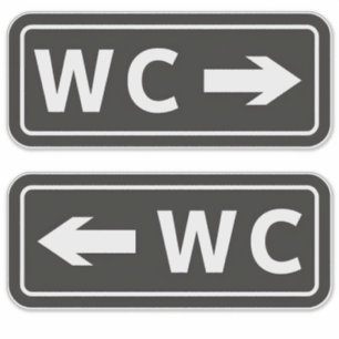 WC Toilet Restroom Sign Sticker