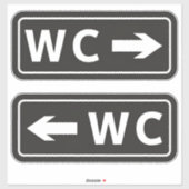 WC Toilet Restroom Sign Sticker (Vel)