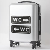 WC Toilet Restroom Sign Sticker (Koffer)
