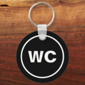 WC-toiletpictogram sleutelhanger voor toilet-/toil (Voorkant)