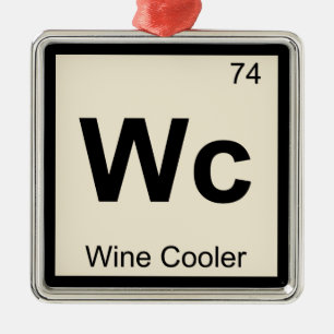 Wc - Wijnkoeler Chemie Periodiek Systeem Symbool Metalen Ornament