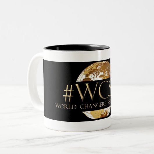 WCST World Changers Sister Tribe(TM) Black 11 oz Tweekleurige Koffiemok (Voorkant links)