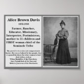 #WCW Alice Brown Davis Seminole Chief Native Am. Poster (Voorkant)