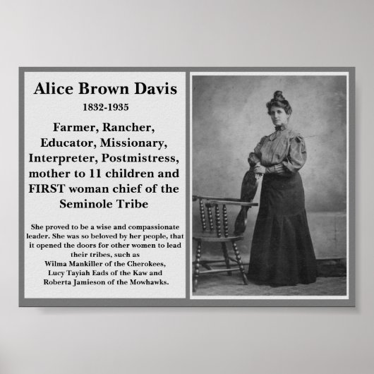 #WCW Alice Brown Davis Seminole Chief Native Am. Poster (Voorkant)