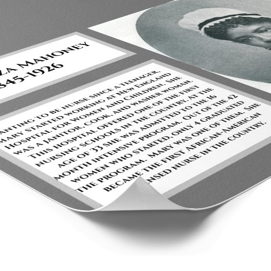 #WCW Mary Eliza Mahoney African American Nurse Poster (Hoek)