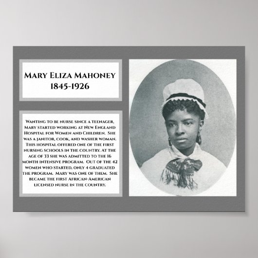 #WCW Mary Eliza Mahoney African American Nurse Poster (Voorkant)