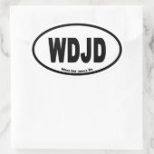 WDJD Wat heeft Jezus gedaan in de eurostijl Ovale Sticker (Tas)