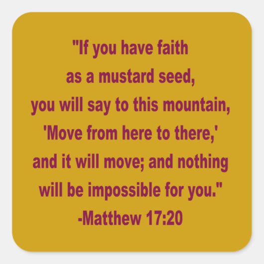 WDJS: Faith as a Mustard Seed Stickers (Voorkant)