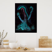 WDV - 089 - Gewortelde reiger Poster (Keuken)