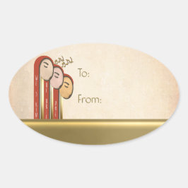 WE 3 Kings - Art Deco Christmas To-From Ovale Sticker