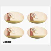 WE 3 Kings - Art Deco Christmas To-From Ovale Sticker (Vel)