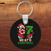 We 67d Christmas 6 7 Meme Funny Xmas Tree Candy Ca Sleutelhanger (Voorkant)