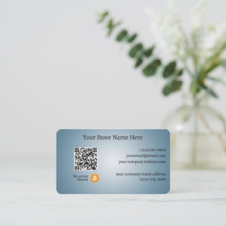 We accepteren bitmunt QR Code gradiënt blauw Visitekaartje
