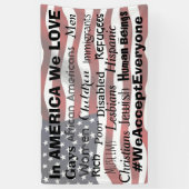 We accepteren iedereen, anti-haat protestbord spandoek (Verticaal)