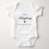 We adopteren Baby / Kinderaankondiging Hart Romper (Voorkant)