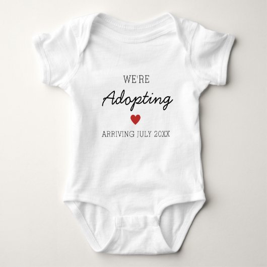 We adopteren Baby / Kinderaankondiging Hart Romper (Voorkant)