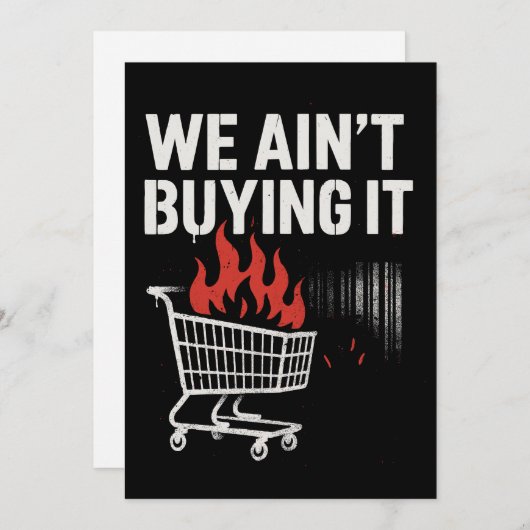 We Ain’t Buying It Protest Design Feestdagenkaart (Voorkant / Achterkant)