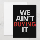 We Ain’t Buying It Protest  Feestdagenkaart (Voorkant / Achterkant)