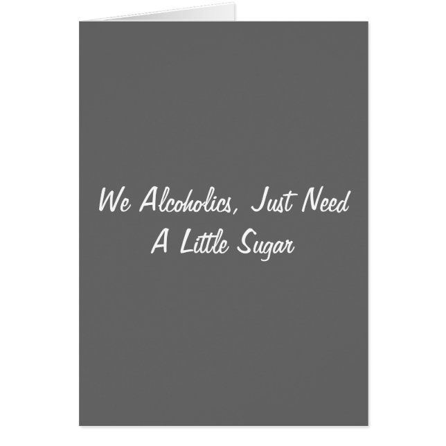 We alcoholen, gewoon een beetje suiker nodig (Voorkant)