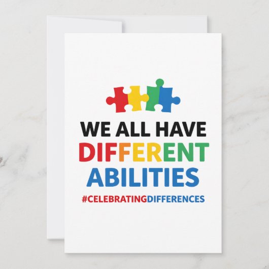 We All Have Different Abilities Awareness Art Feestdagenkaart (Voorkant)