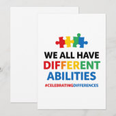 We All Have Different Abilities Awareness Art Feestdagenkaart (Voorkant / Achterkant)