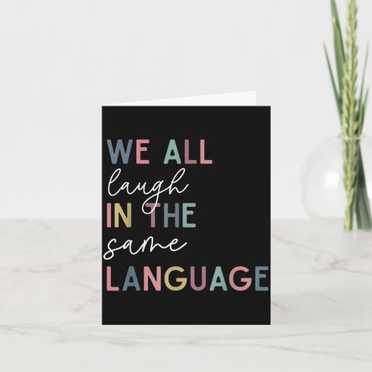We All Laugh In The Same Language, English Languag Kaart (Voorkant)