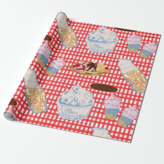 We All Scream For Ice Cream Cadeaupapier (Uitgerold)