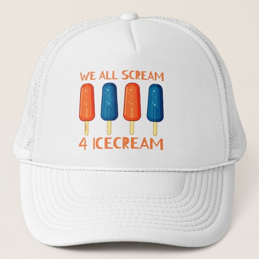 WE ALLEMAAL SCHERM VOOR ICECREAM grappige zomer Trucker Pet (Voorkant)