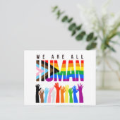 We are all human briefkaart (Staand voorkant)