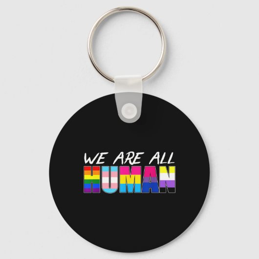 We Are All Human Lgbt Sleutelhanger (Voorkant)