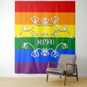 We Are All Human LGBTQ Pride Maand Wandkleed (In situ)