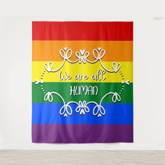 We Are All Human LGBTQ Pride Maand Wandkleed (Voorkant)