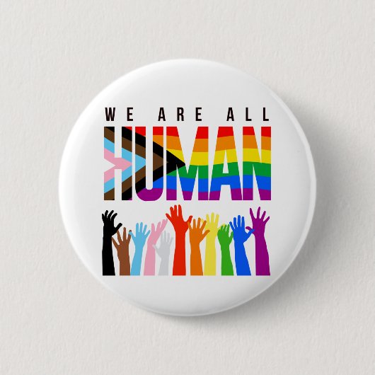 We are all human ronde button 5,7 cm (Voorkant)