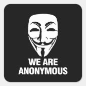 WE ARE ANONYMOUS VIERKANTE STICKER (Voorkant)