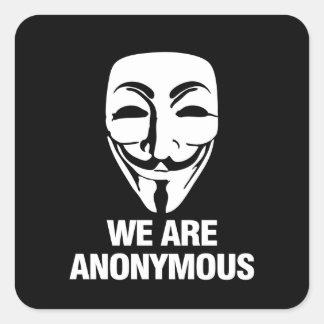 WE ARE ANONYMOUS VIERKANTE STICKER