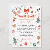 We Are Back Elf Arrival Return Christmas Letter  Kaart (Voorkant)