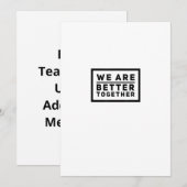 We Are Better Together Teamwork Motiverende Grafie Feestdagenkaart (Voorkant / Achterkant)