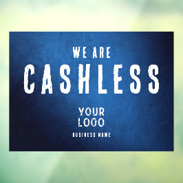 We Are Cashless Zakelijk Logo Blauwe Gradiënt Raamsticker